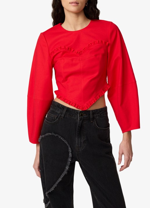 Fabienne Chapot Elin crop top met volant