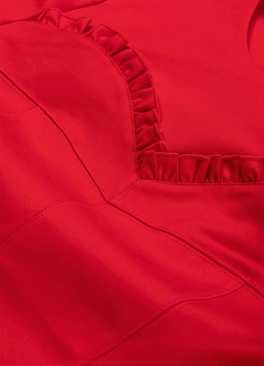 Fabienne Chapot Elin crop top met volant - detail 2 steenrood
