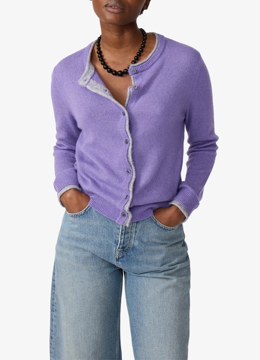Fabienne Chapot Elora vest in wolblend  - detail lila