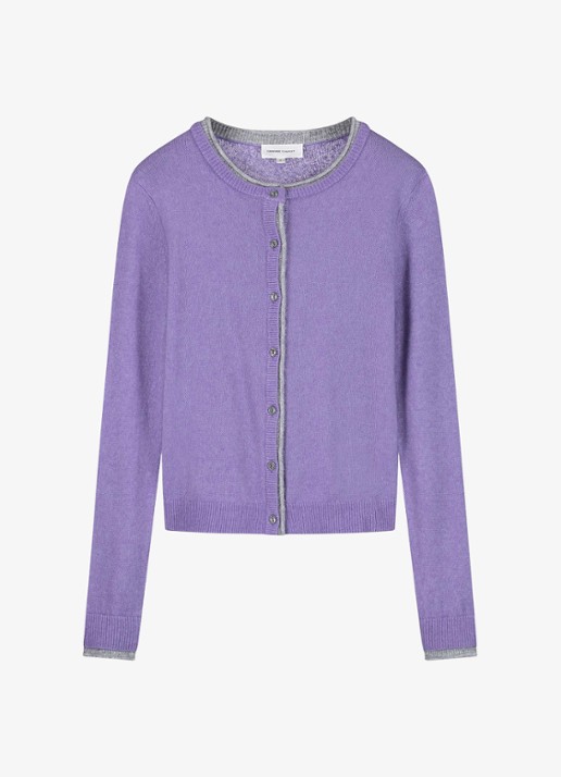 Fabienne Chapot Elora vest in wolblend  - voorkant 4 lila