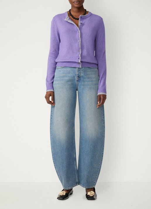 Fabienne Chapot Elora vest in wolblend  - voorkant 5 lila