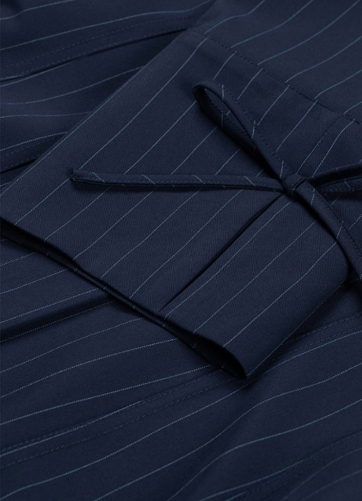 Fabienne Chapot Elvira blouse met krijtstreep - detail 2 donkerblauw