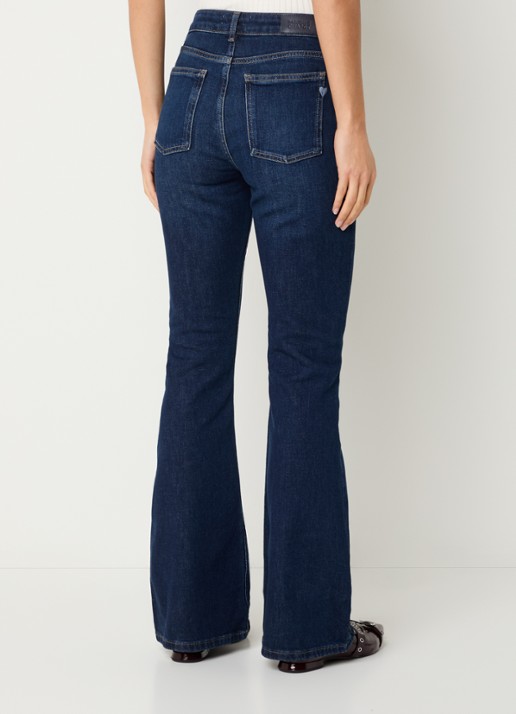 Fabienne Chapot Eva mid waist flared jeans met donkere wassing - achterkant 5 indigo