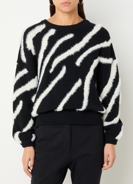 Fabienne Chapot Fijngebreide trui met zebraprint
