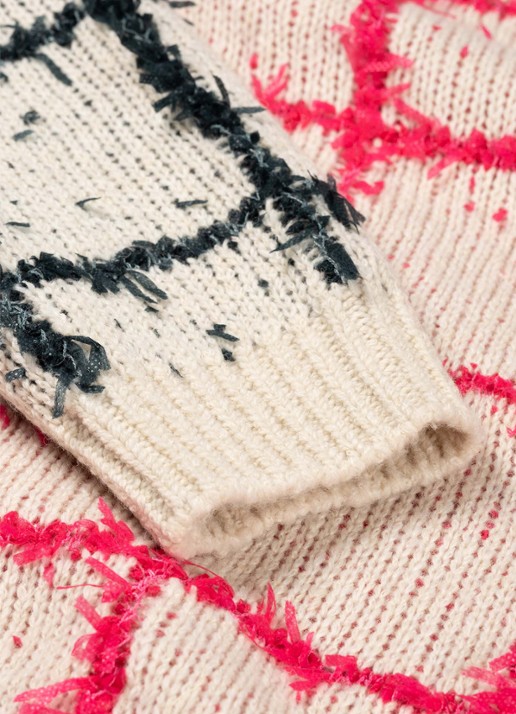 Fabienne Chapot Gaby ribgebreide pullover met print - detail 3 gebroken wit