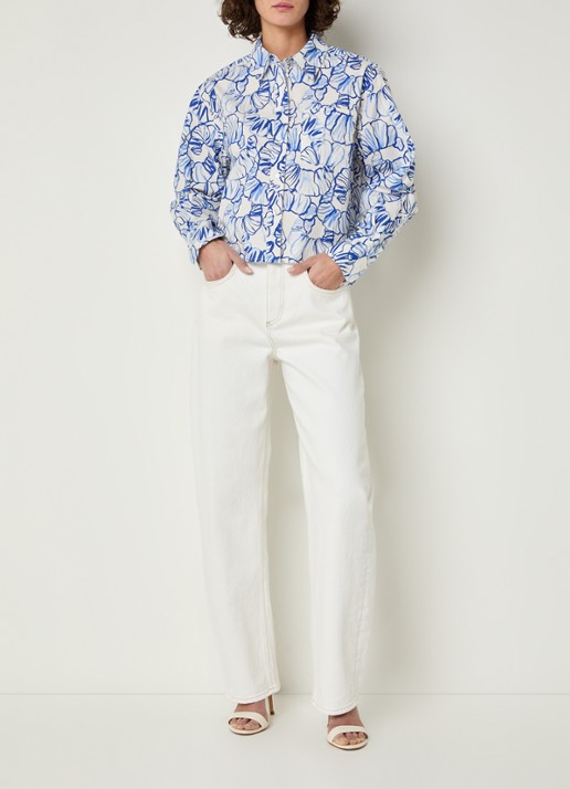 Fabienne Chapot Haidy blouse met bloemenprint - voorkant 4 wit