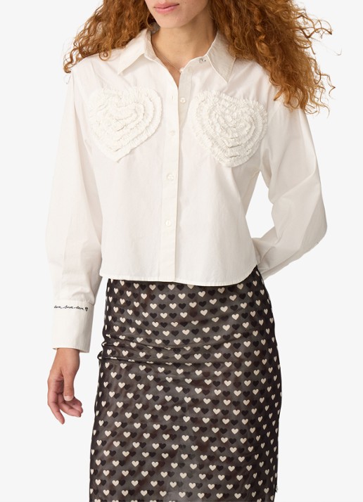 Fabienne Chapot Haidy cropped blouse met ruches en borduring