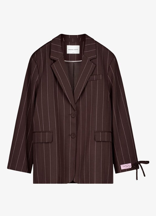 Fabienne Chapot Henry blazer met streepprint - voorkant 4 bruin