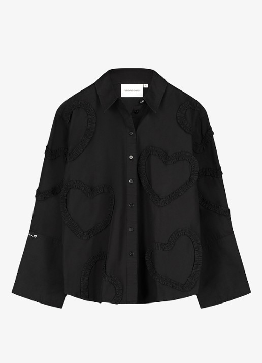 Fabienne Chapot Horace blouse met ruches - voorkant 4 zwart