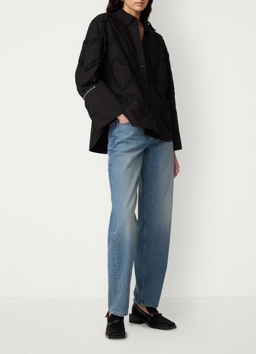 Fabienne Chapot Horace blouse met ruches - voorkant 5 zwart