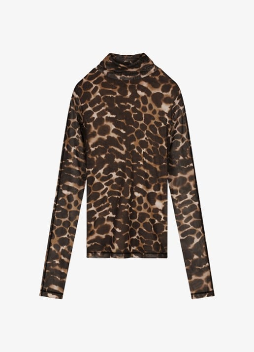 Fabienne Chapot Jadyn semi transparante top met dierenprint