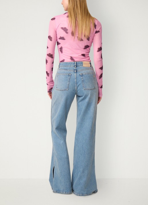 Fabienne Chapot Jadyn top van mesh met print - achterkant 5 roze