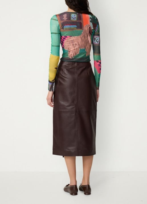 Fabienne Chapot Jara top van mesh met print - achterkant groen