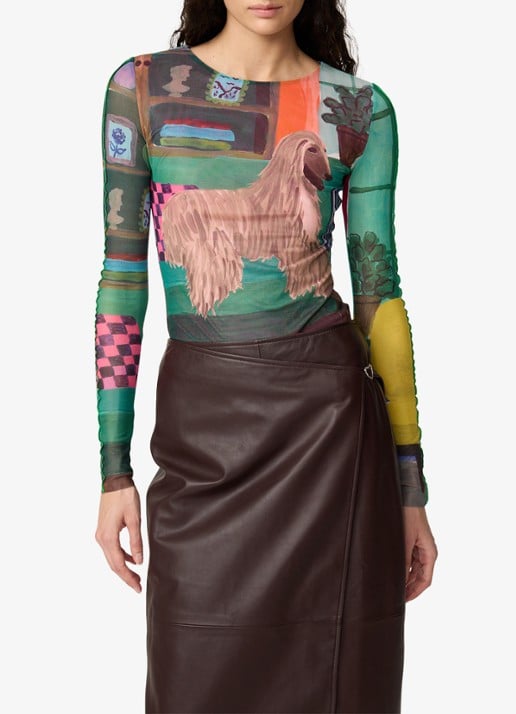 Fabienne Chapot Jara top van mesh met print