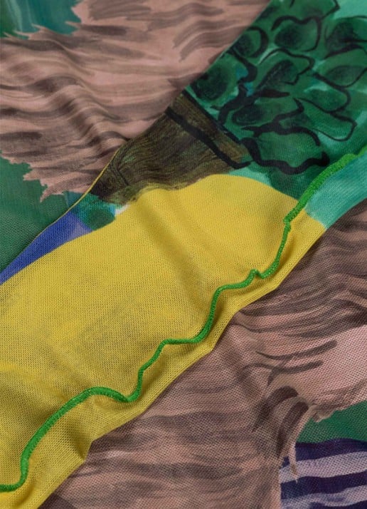 Fabienne Chapot Jara top van mesh met print - detail 3 groen