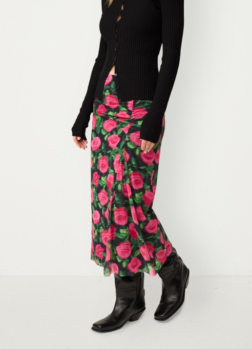 Fabienne Chapot Jessy midi rok met bloemenprint