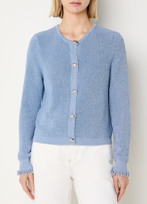Fabienne Chapot Jody grofgebreid vest in wolblend met lurex
