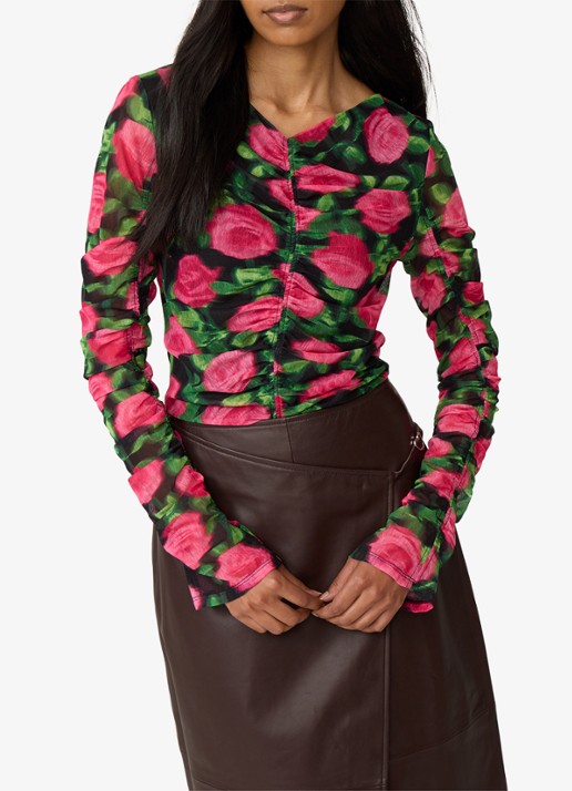 Fabienne Chapot Karlis top met print en plooidetail