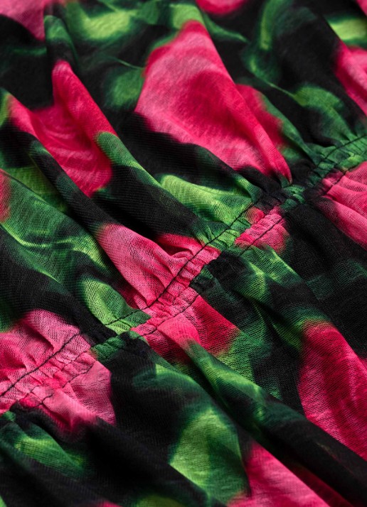 Fabienne Chapot Karlis top met print en plooidetail - detail 2 fuchsia