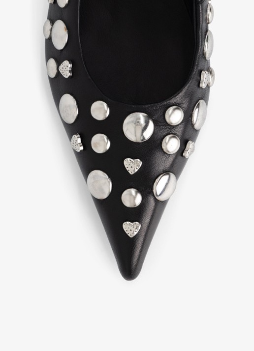 Fabienne Chapot Kattie pump met studs - achterkant zwart