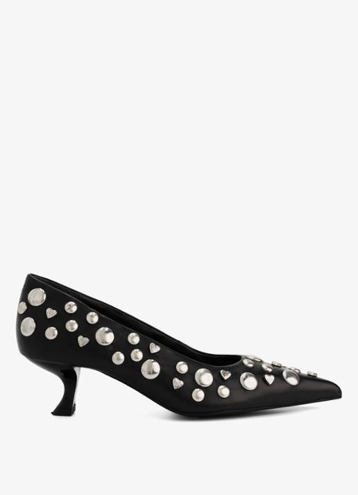 Fabienne Chapot Kattie pump met studs - voorkant 3 zwart
