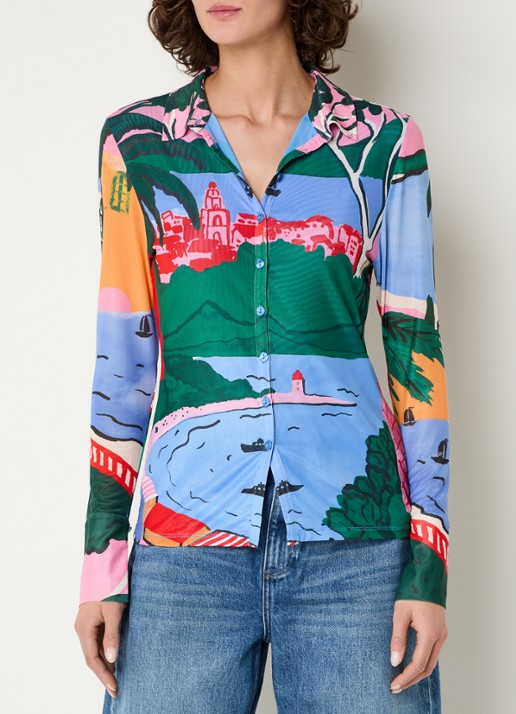 Fabienne Chapot Kevis blouse van mesh met print