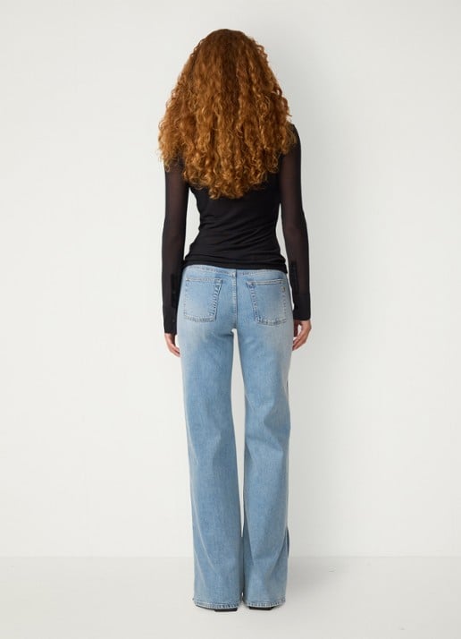 Fabienne Chapot Kiki semi-transparante blouse van mesh - achterkant 3 zwart