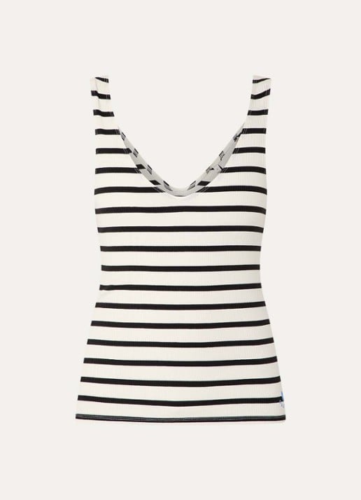 Fabienne Chapot Lena tanktop met streepprint - voorkant gebroken wit