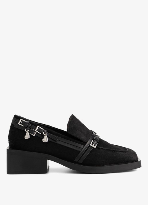 Fabienne Chapot Lily loafer van leer - voorkant 3 zwart