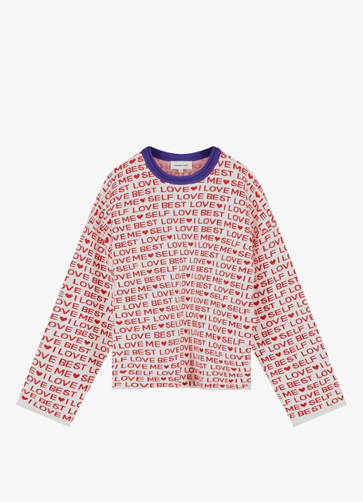 Fabienne Chapot Love Letter pullover met print - voorkant 3 gebroken wit