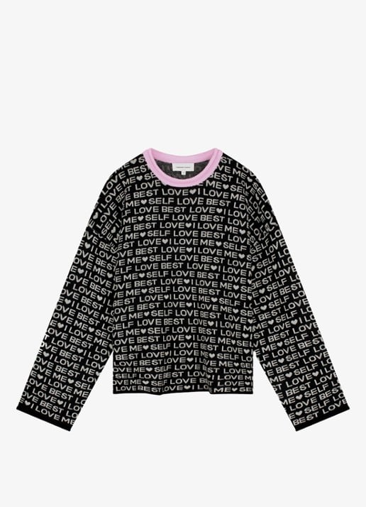 Fabienne Chapot Love Letter pullover met print - voorkant 3 zwart