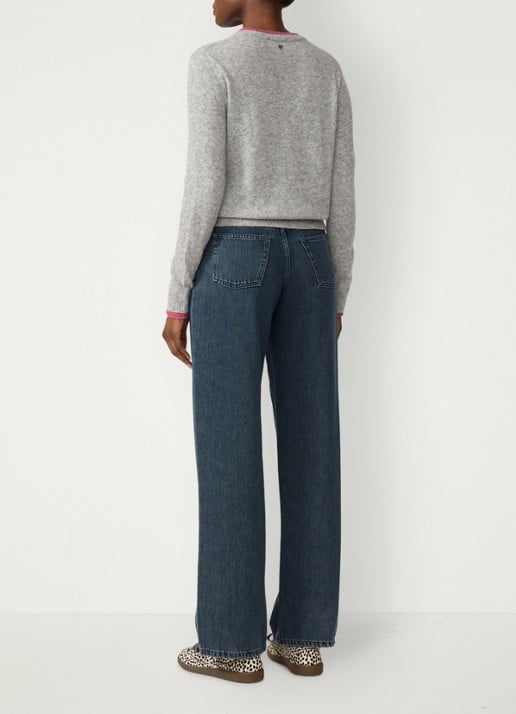 Fabienne Chapot Lulu high waist wide leg jeans in lyocellblend  - achterkant 5 indigo
