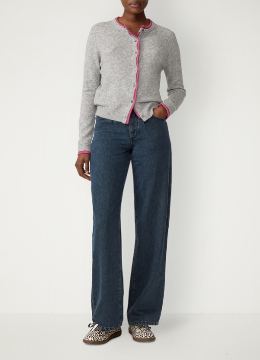 Fabienne Chapot Lulu high waist wide leg jeans in lyocellblend  - voorkant 4 indigo