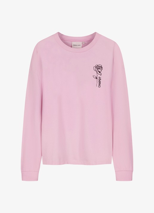 Fabienne Chapot Madeleine longsleeve met logo - voorkant 3 roze