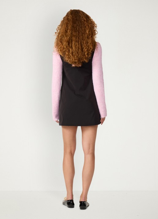Fabienne Chapot Manon mini jurk met V-hals en strikdetail - achterkant 3 zwart
