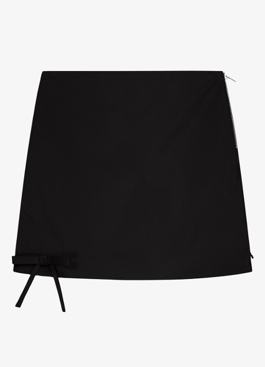 Fabienne Chapot Manou mini rok met strikdetail - voorkant 2 zwart