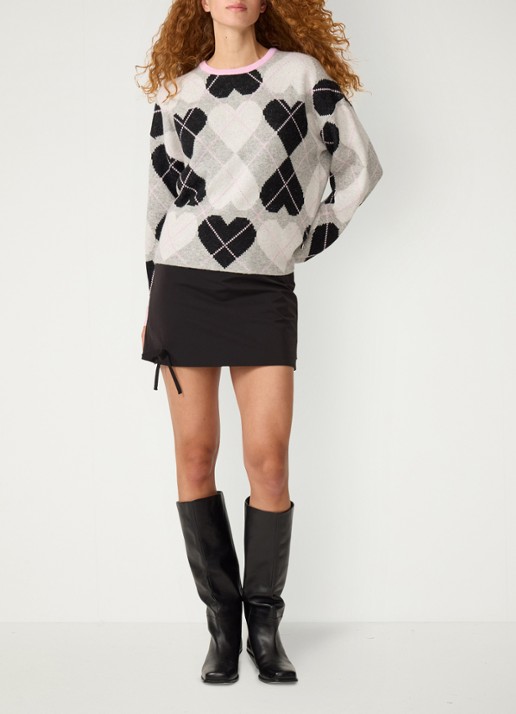 Fabienne Chapot Manou mini rok met strikdetail - voorkant 3 zwart