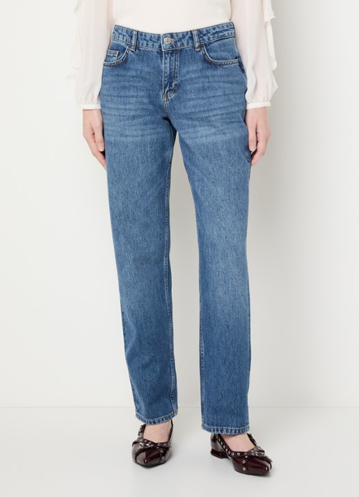 Fabienne Chapot Marie mid waist straight leg jeans met medium wassing