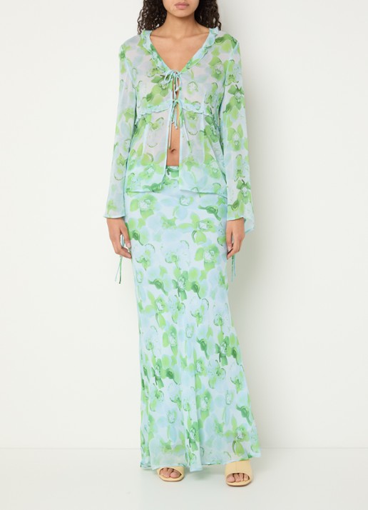 Fabienne Chapot Meia maxi rok met print - voorkant 2 groen