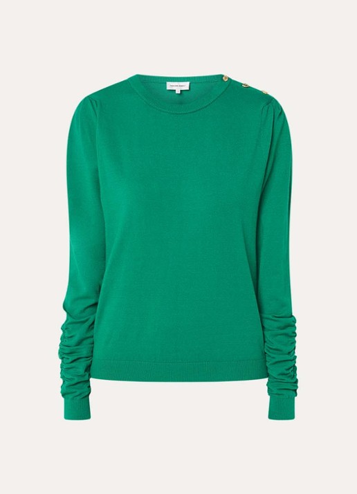 Fabienne Chapot Molly fijngebreide pullover met ronde hals - voorkant groen
