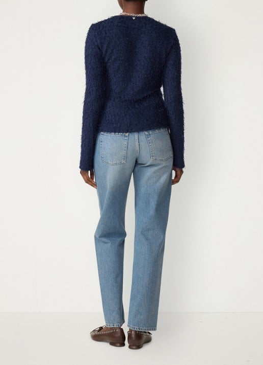 Fabienne Chapot Penny top met structuur - achterkant 5 donkerblauw