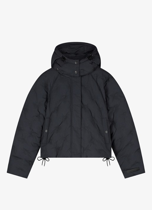 Fabienne Chapot Pomme puffer jack met steekzakken  - voorkant 3 zwart