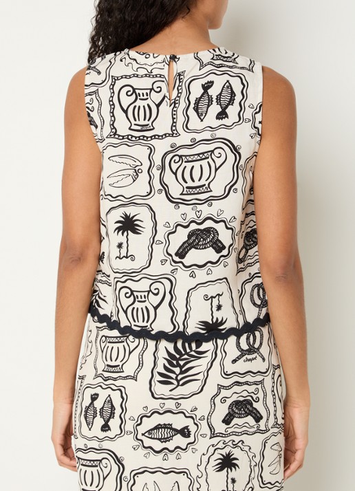 Fabienne Chapot Porto top met print - achterkant 4 zwart