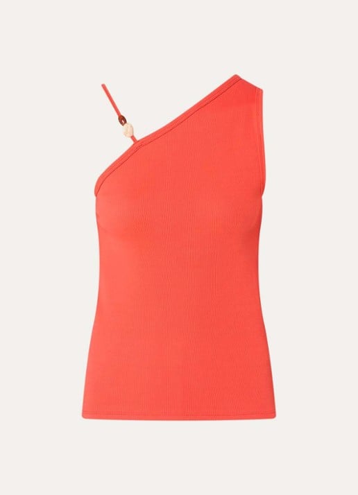 Fabienne Chapot Rhea top met asymmetrische hals - voorkant rood