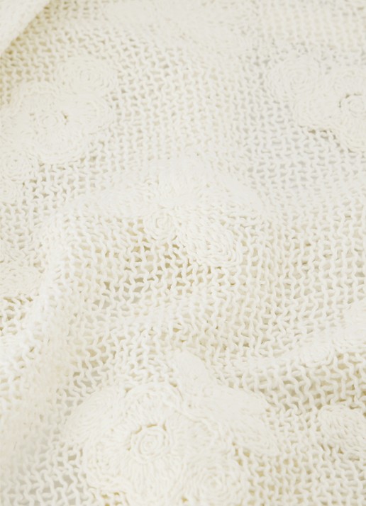 Fabienne Chapot Rita vest met opengewerkt dessin - detail 4 gebroken wit