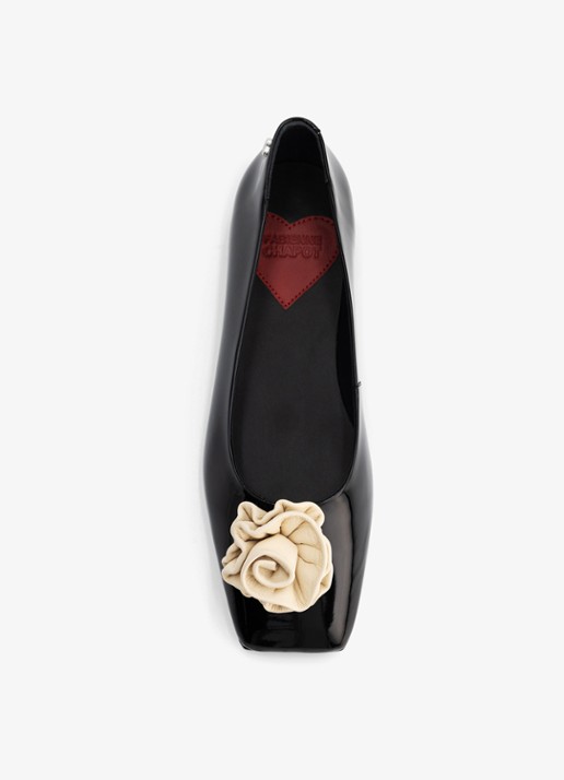 Fabienne Chapot Rose ballerina van leer - achterkant 4 zwart