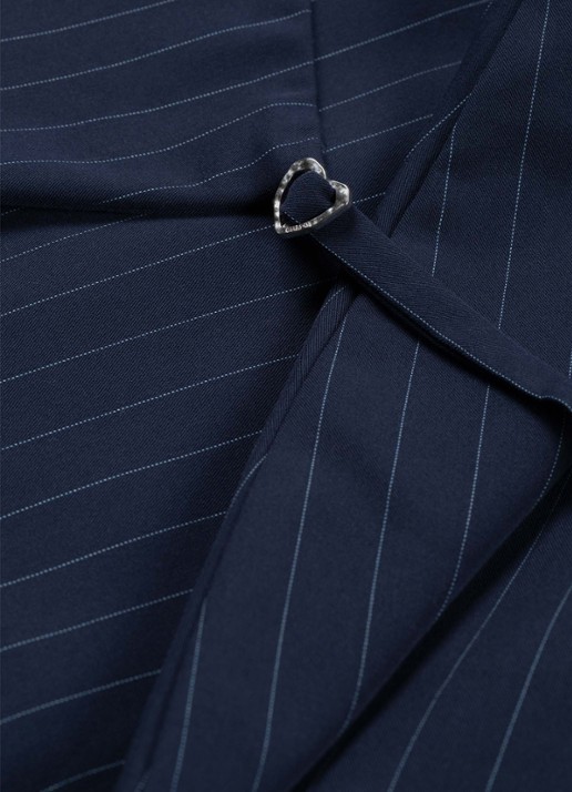 Fabienne Chapot Sonny minirok met krijtstreep en asymmetrische zoom - detail 3 donkerblauw