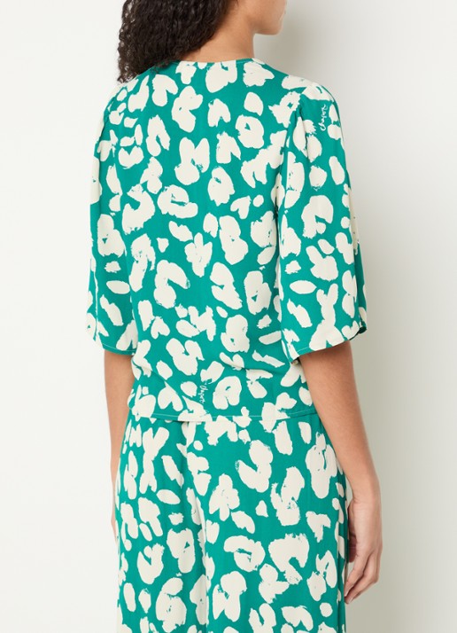 Fabienne Chapot Starlet blouse met print - achterkant 2 groen