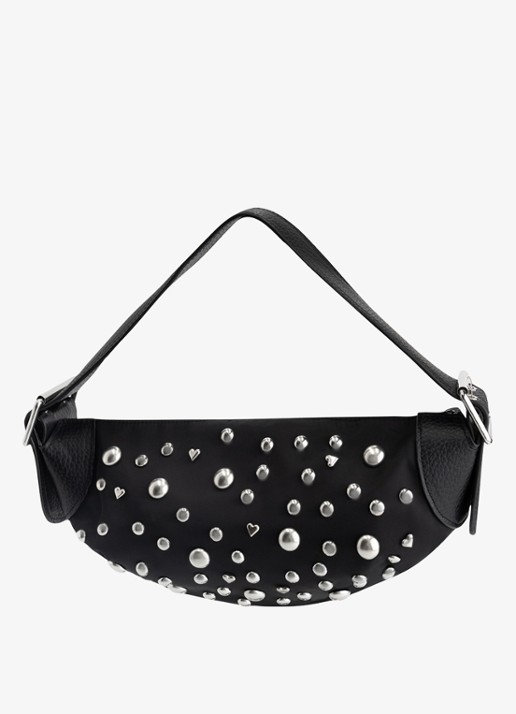 Fabienne Chapot Taffy schoudertas met studs - detail zwart