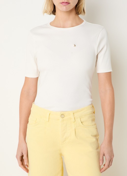 Fabienne Chapot Tanja T-shirt met ribstructuur